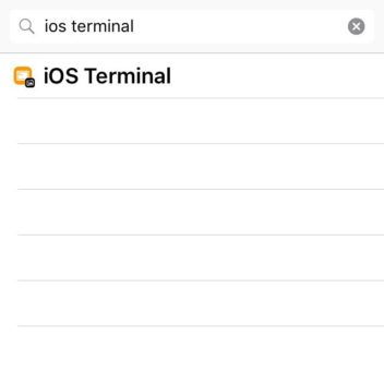 iPhone→Cydia→検索→iOS Terminal