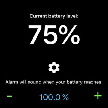 iOSアプリ→Battery Alarm