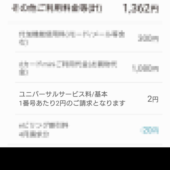 ドコモ→ユニバーサルサービス料金