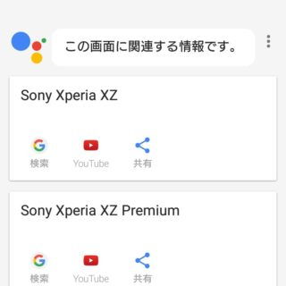 Googleアシスタント→画面の検索